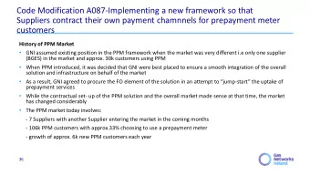 Suppliers contract their own payment chamnnels for prepayment meter  customers  History of PPM