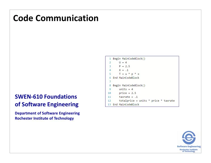 code communication