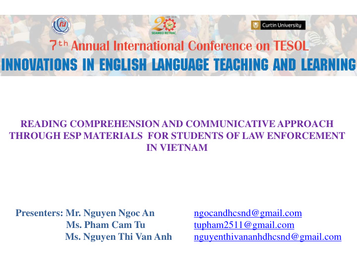 reading comprehension and communicative approach through