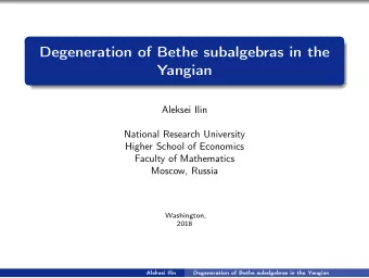 Degeneration of Bethe subalgebras in the  Yangian  Aleksei Ilin  National Research University