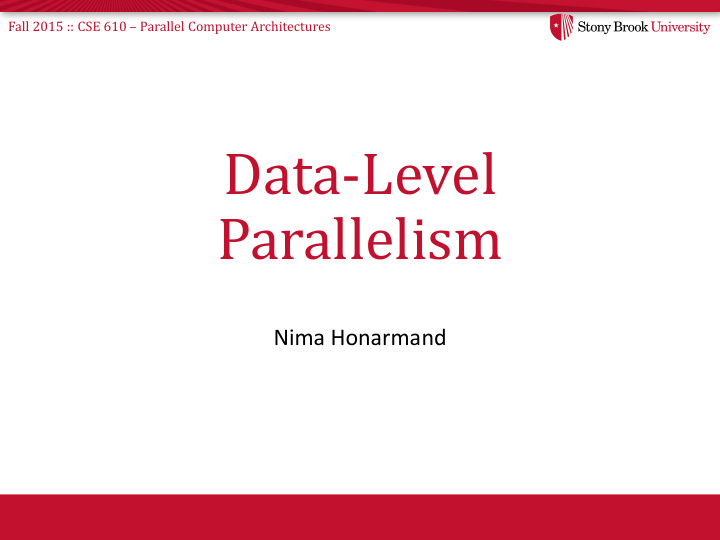 data level parallelism
