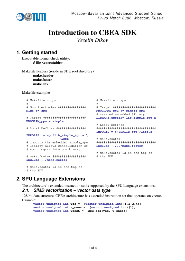 introduction to cbea sdk