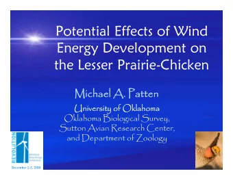 Potential Effects of Wind  Potential Effects of Wind  Energy Development on  the Lesser