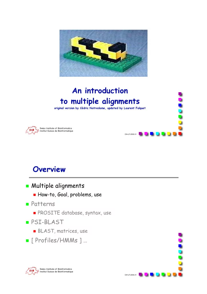 an introduction to multiple alignments