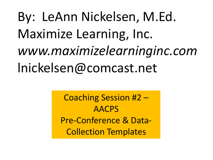 maximize learning inc