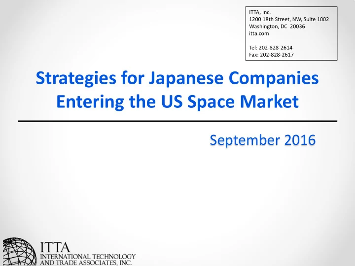 strategies for japanese companies entering the us space