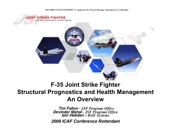 F-35 Joint Strike Fighter  Structural Prognostics and Health Management  An Overview Tim Fallon -