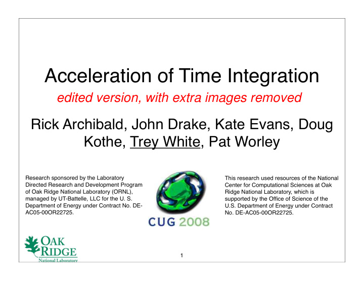 acceleration of time integration