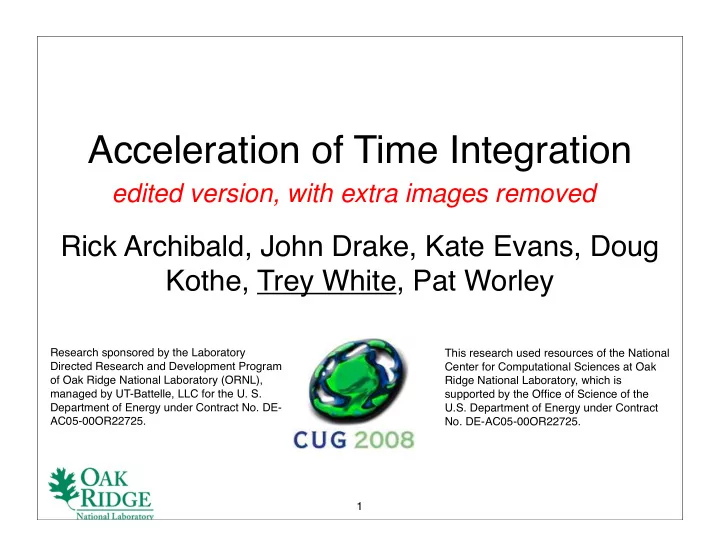 acceleration of time integration