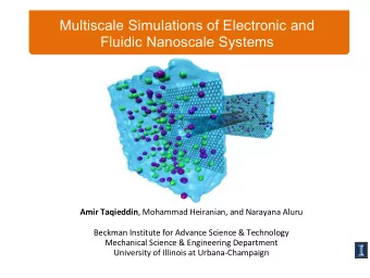 Multiscale Simulations of Electronic and  Fluidic Nanoscale Systems Amir Taqieddin , Mohammad