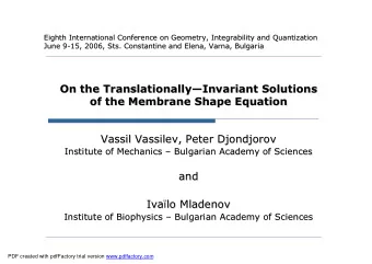 On the Translationally  Translationally  Invariant Solutions  Invariant Solutions  On the  of