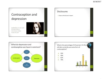 Contraception and  I have no disclosures to report  depression Jennifer Kerns , MD, MS, MPH