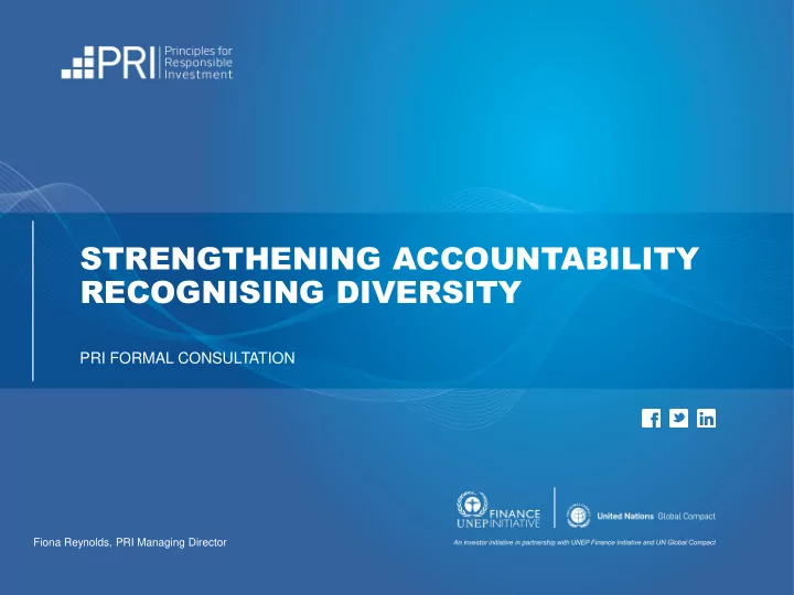 strengthening accountability recognising diversity
