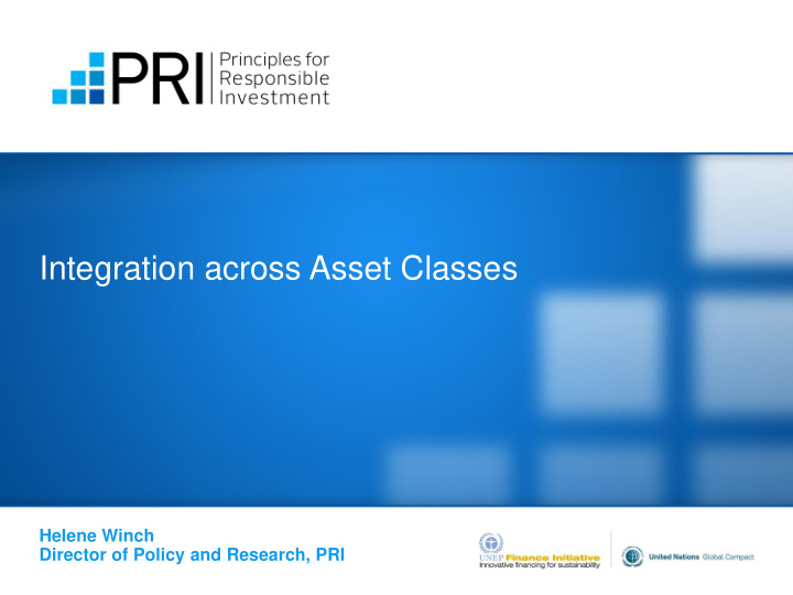 integration across asset classes