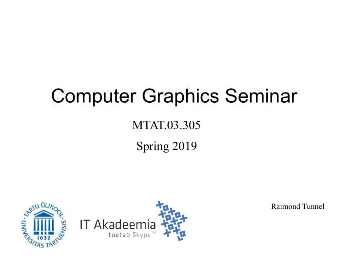 computer graphics seminar