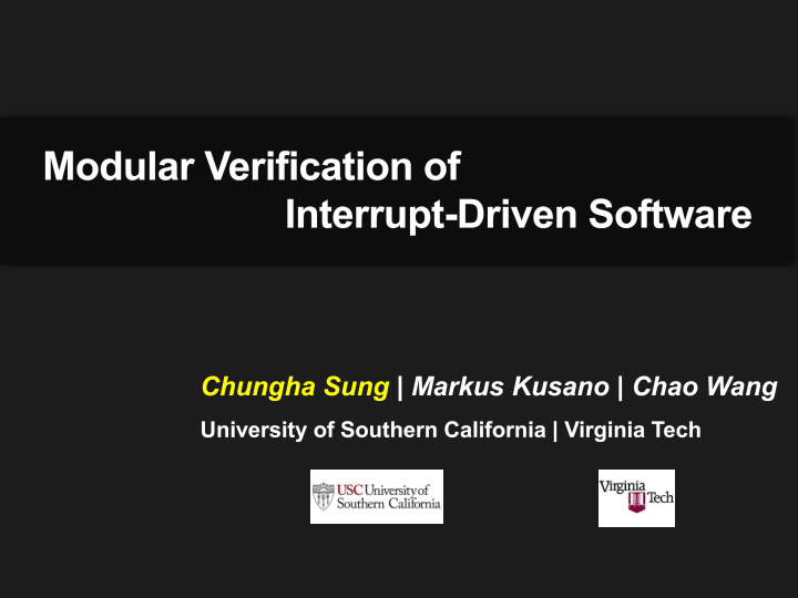 interrupt driven software