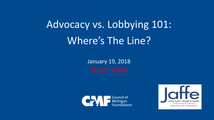 advocacy vs lobbying 101 where s the line