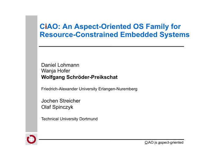 ciao an aspect oriented os family for resource