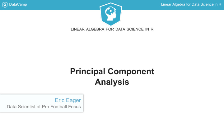 principal component analysis