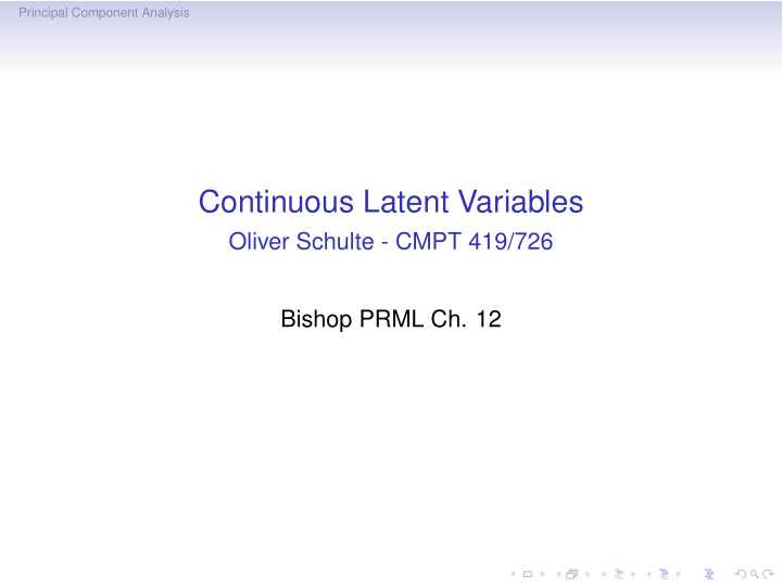 continuous latent variables