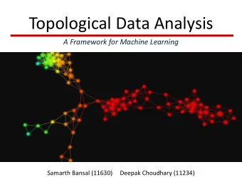 Topological Data Analysis  A Framework for Machine Learning  Samarth Bansal (11630)  Deepak