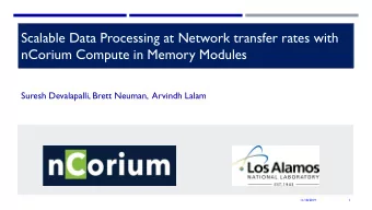 Scalable Data Processing at Network transfer rates with  nCorium Compute in Memory Modules  Suresh