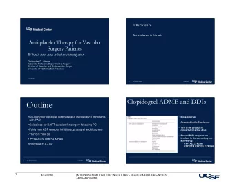 Outline  It is a prodrug  On-clopidogrel platelet response and its relevance in patients