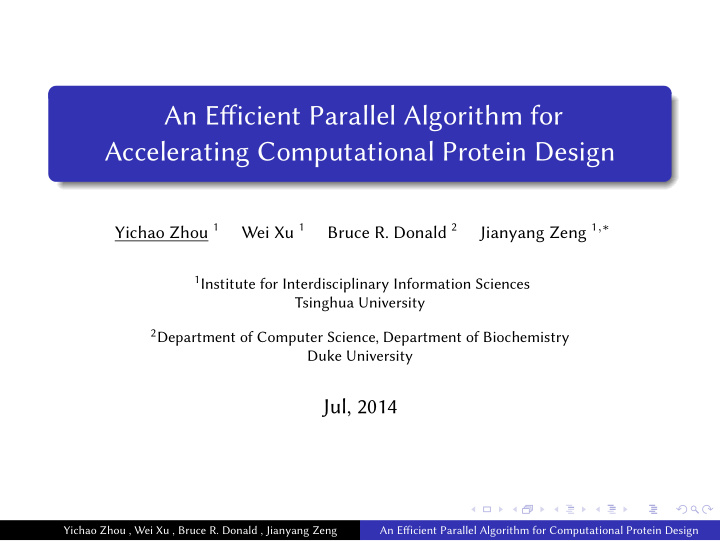 an efficient parallel algorithm for accelerating