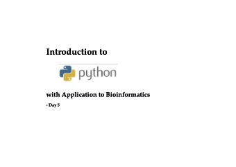 Introduction to  Introduction to  with Application to Bioinformatics  with Application to