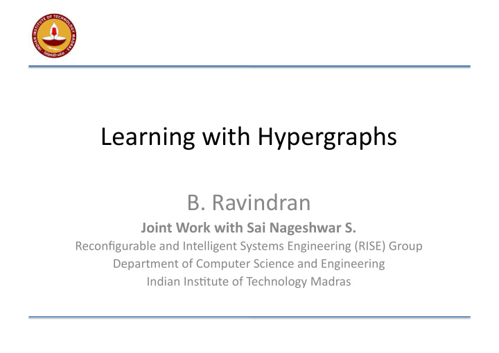 learning with hypergraphs