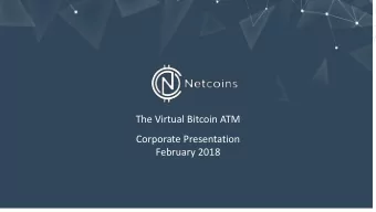 The Virtual Bitcoin ATM  Corporate Presentation  February 2018  Disclaimer  DISCLAIMER  This
