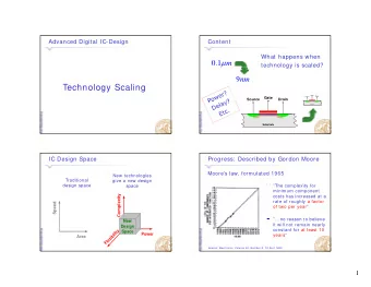 Technology Scaling  Gate  Source  Drain  Gate  Source  Drain  Substrate  Substrate  IC Design Space