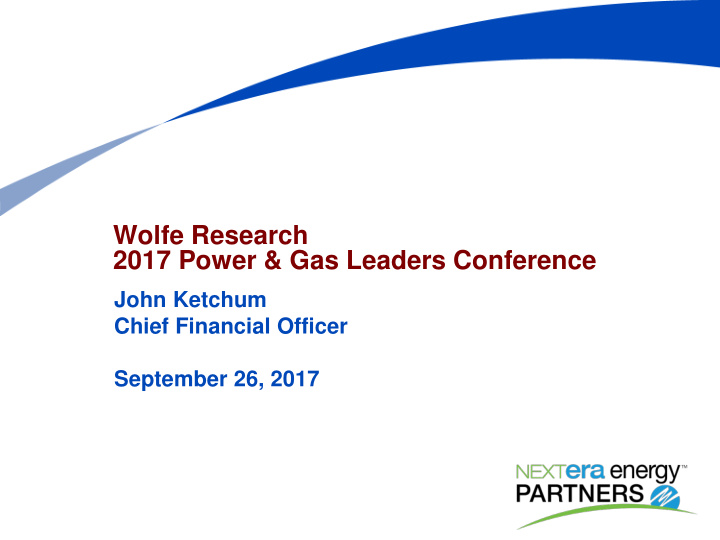wolfe research 2017 power amp gas leaders conference