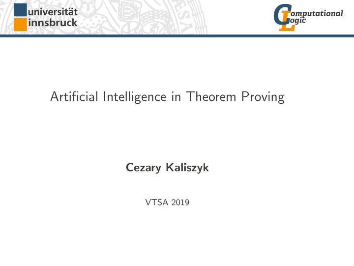 artificial intelligence in theorem proving