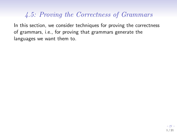 4 5 proving the correctness of grammars