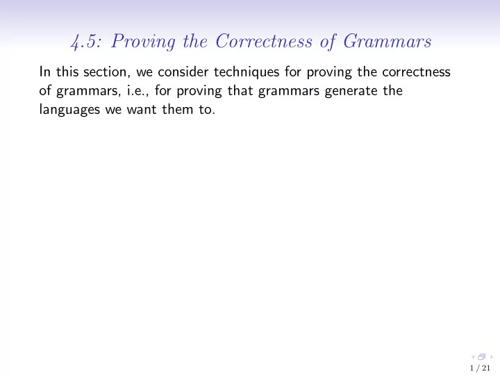 4 5 proving the correctness of grammars
