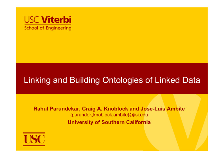 linking and building ontologies of linked data