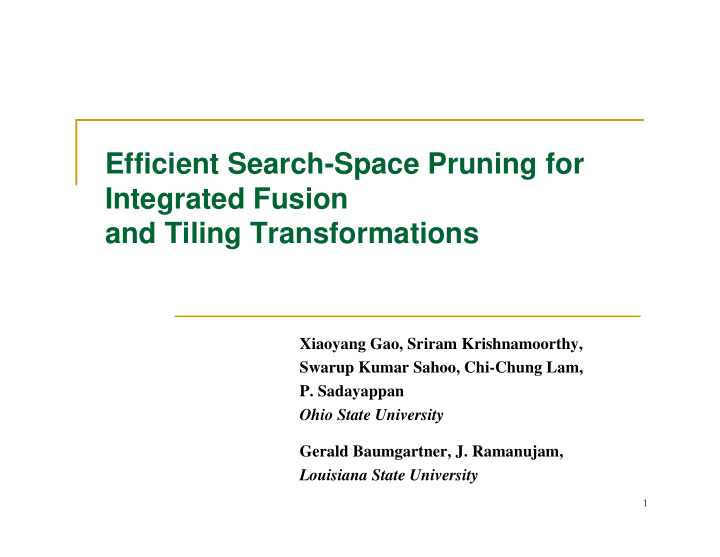 efficient search space pruning for integrated fusion and