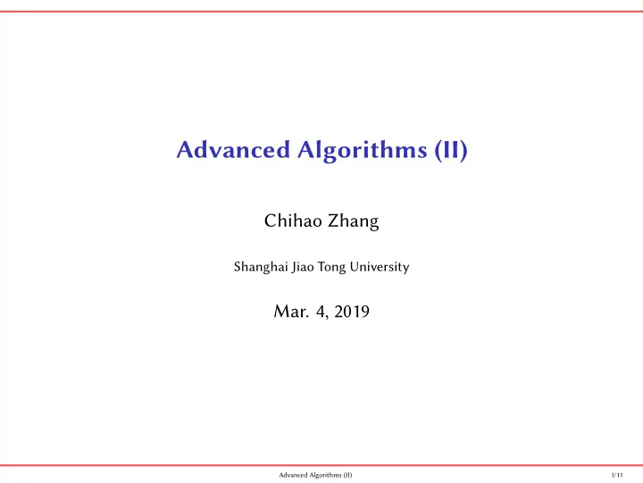 advanced algorithms ii