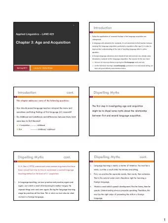 Introduction                            cont.  Dispelling Myths  3  4  This chapter addresses some