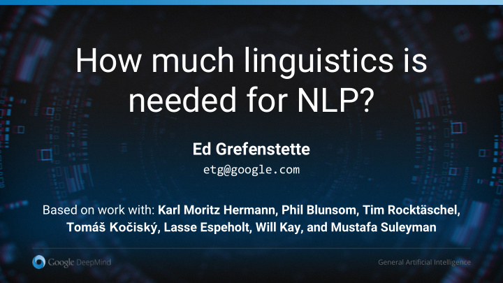 how much linguistics is needed for nlp