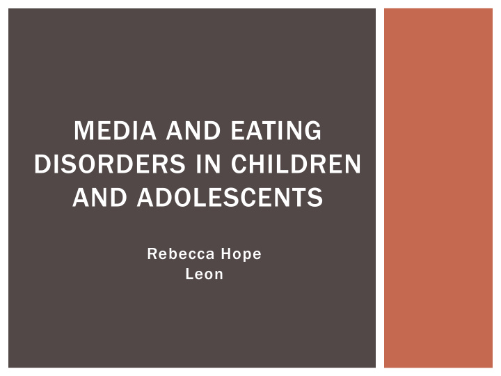 media and eating disorders in children and adolescents