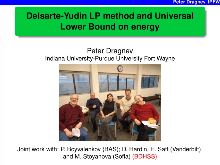 delsarte yudin lp method and universal lower bound on