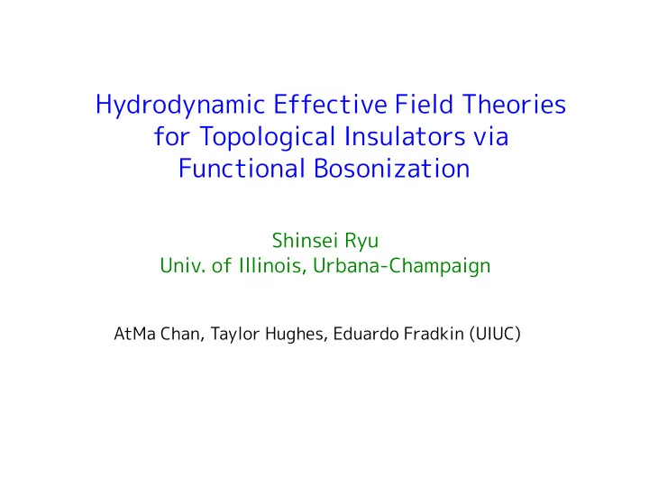 hydrodynamic effective field theories for topological