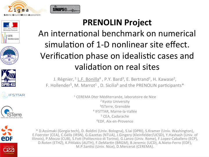 prenolin project an interna onal benchmark on numerical