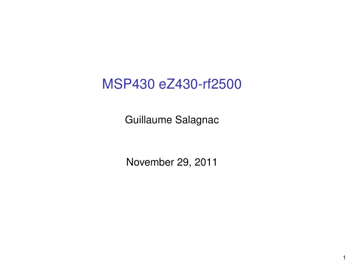 msp430 ez430 rf2500
