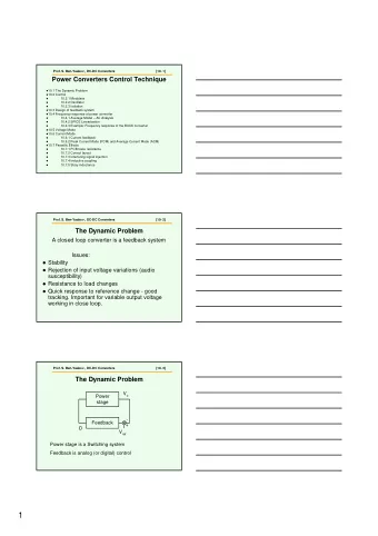 1  Prof. S. Ben-Yaakov , DC-DC Converters  [10- 4]  Closed Loop V o  Power v o  stage R 1  -  MOD