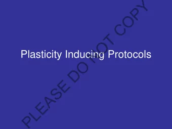 Y  P  O  C  T  O  N  Plasticity Inducing Protocols  O  D  E  S  A  E  L  P  Y  P  Plasticity: TMS