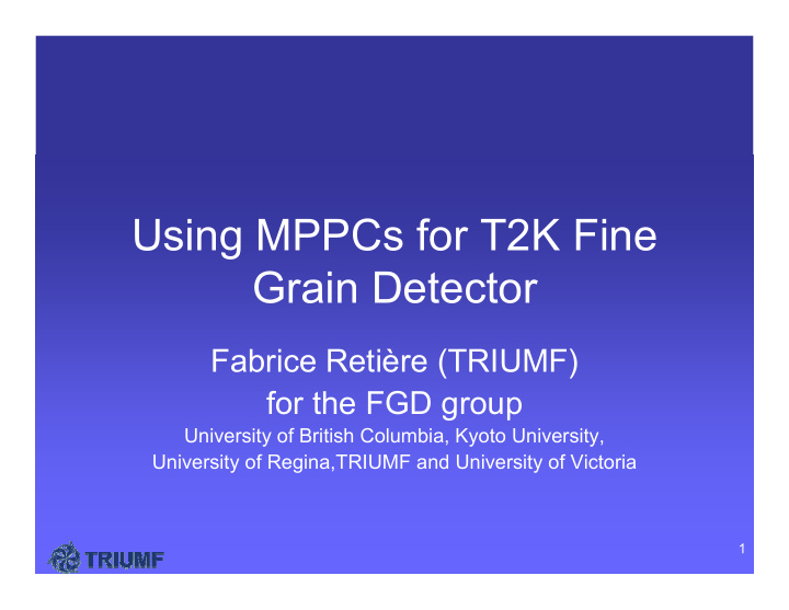 using mppcs for t2k fine grain detector