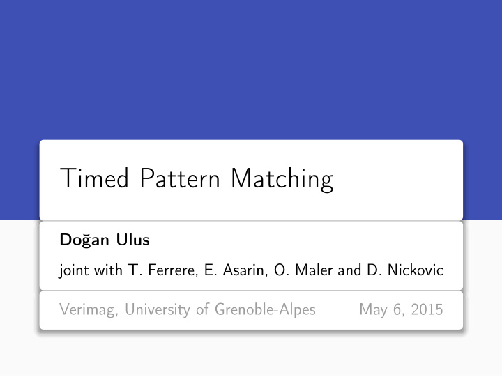 timed pattern matching